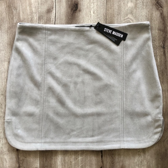 Steve Madden, Faux Suede Skirt, Grey, Lined, Size L, New With Tags - Picture 2 of 14